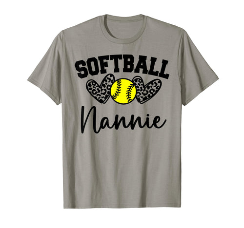 Personalized Softball Heart Nannie T-Shirt - Minimalist Print for Adults - T-Shirt, Sweatshirt, Hoodie