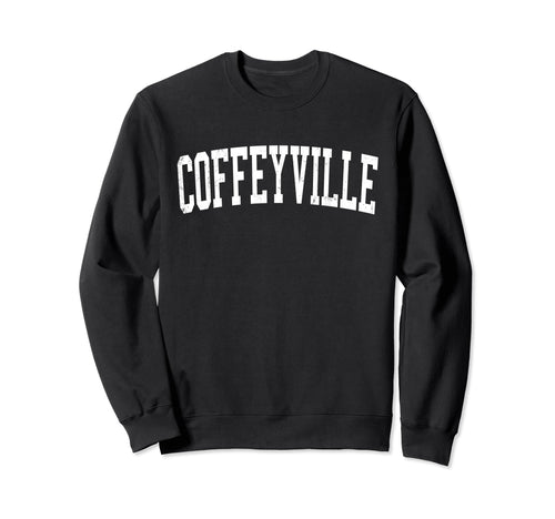 Coffeyville Ks Distressed White Sweatshirt - Trendy Graphic for Adults - T-Shirt, Sweatshirt, Hoodie