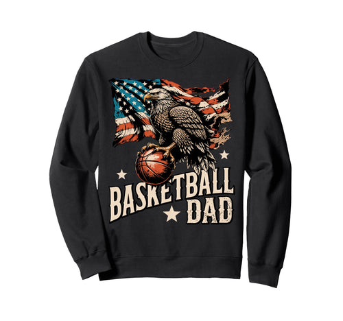 Basketball American Flag Basketball Sweatshirt - Fun Novelty Design Unisex - T-Shirt, Sweatshirt, Hoodie