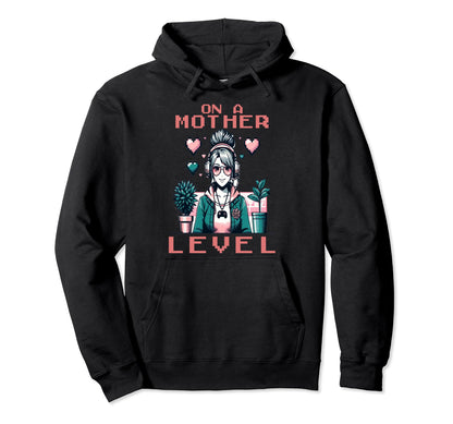 Pixel Art Gamer Mom Anime Chic Mothers Hoodie - Minimalist Print Men Women - T-Shirt, Sweatshirt, Hoodie