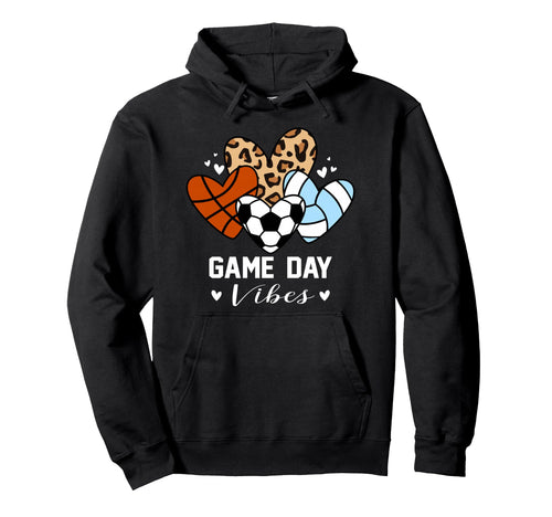 Game Day Vibes Funny Soccer Volleyball Hoodie - Unique Graphic for Adults - T-Shirt, Sweatshirt, Hoodie