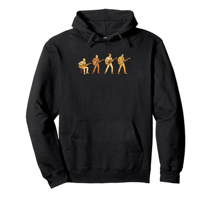 Rock Music Evolution Silhouette Stripes Hoodie - Minimalist Print Unisex - T-Shirt, Sweatshirt, Hoodie