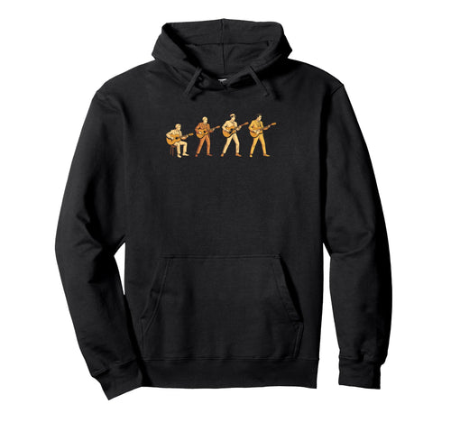 Rock Music Evolution Silhouette Stripes Hoodie - Graphic Print Unisex - T-Shirt, Sweatshirt, Hoodie