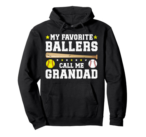 Favorite Ballers Call Me Grandad Hoodie - Minimalist Print for Adults - T-Shirt, Sweatshirt, Hoodie