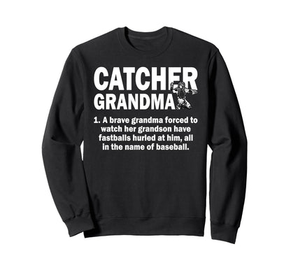 Baseball Catcher Grandma Baseball Sweatshirt - Unique Graphic Men Women - T-Shirt, Sweatshirt, Hoodie