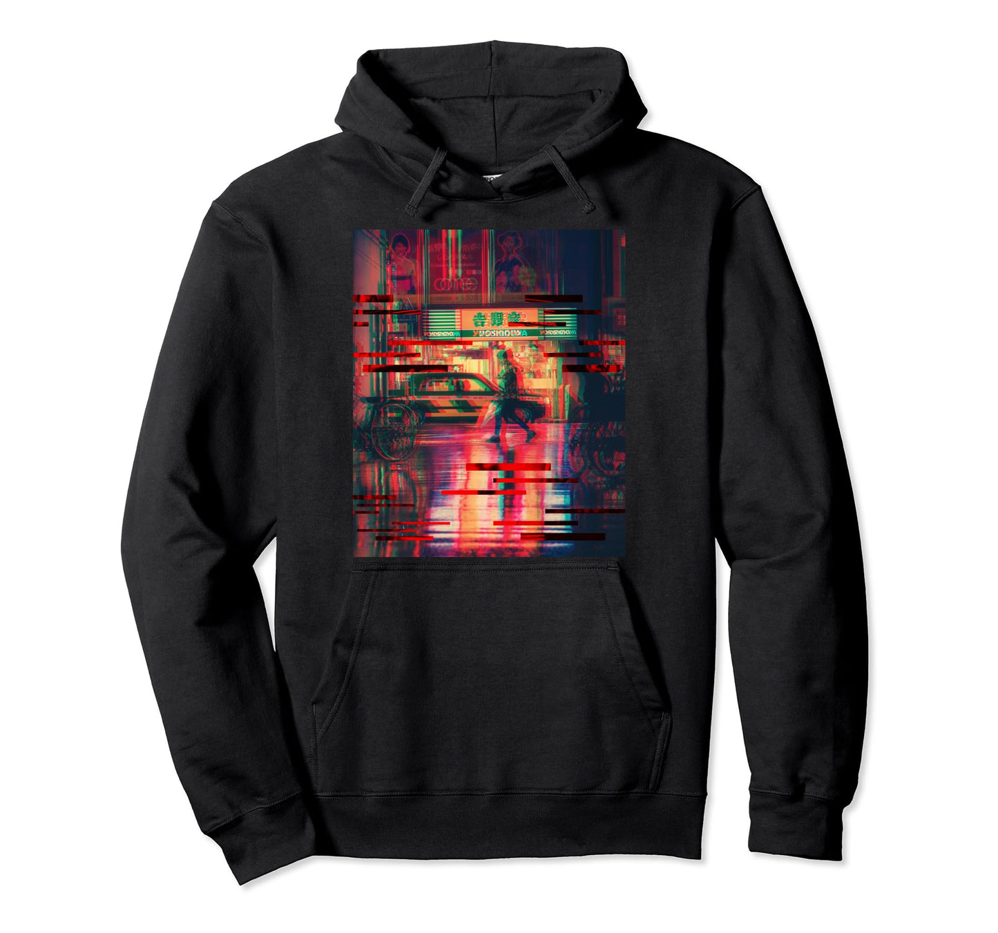 Aesthetic Japan Glitch Tokio Kyoto Hoodie - Aesthetic Graphic Men Women - T-Shirt, Sweatshirt, Hoodie