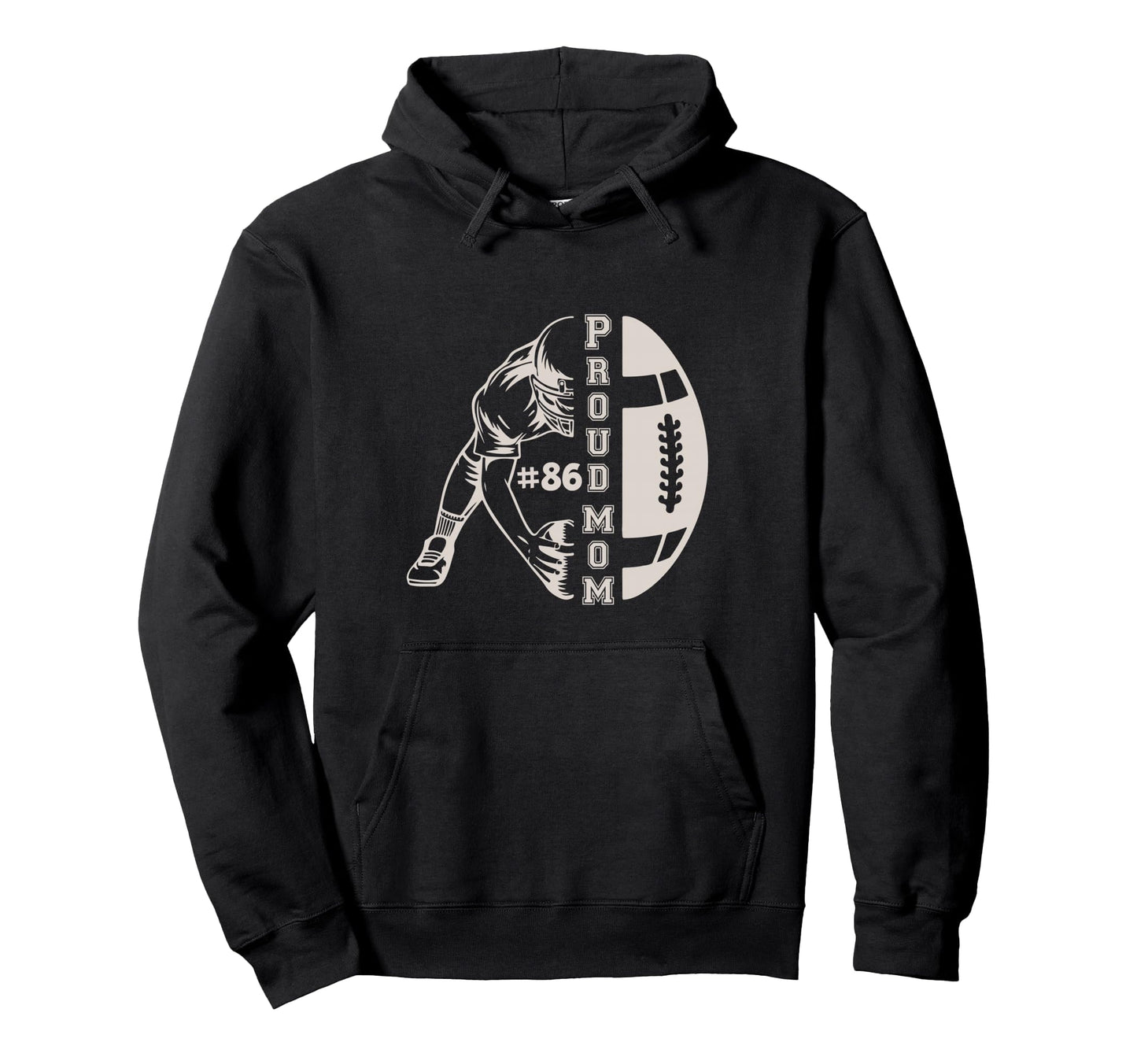 Customized Proud Football Mom Number 86 Hoodie - Aesthetic Graphic Unisex - T-Shirt, Sweatshirt, Hoodie