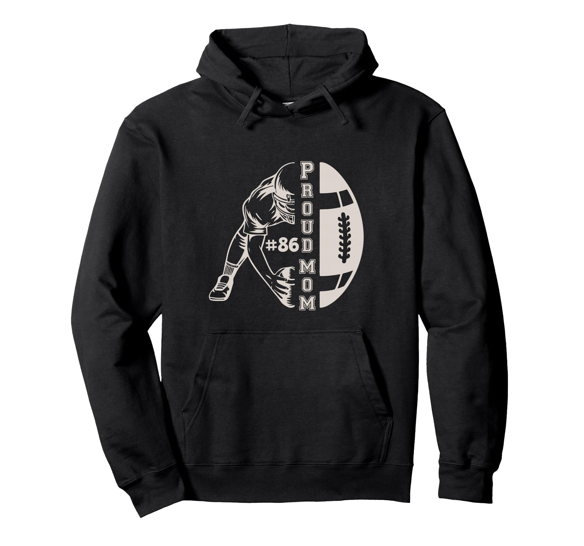 Customized Proud Football Mom Number 86 Hoodie - Aesthetic Graphic Unisex - T-Shirt, Sweatshirt, Hoodie