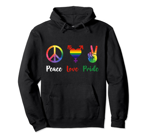 Peace Love Pride Lgbtq Gift Rainbow Hoodie - Streetwear Style for Adults - T-Shirt, Sweatshirt, Hoodie