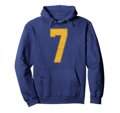 Number 7 Numbered Uniform Sports Hoodie - Aesthetic Graphic for Adults - T-Shirt, Sweatshirt, Hoodie
