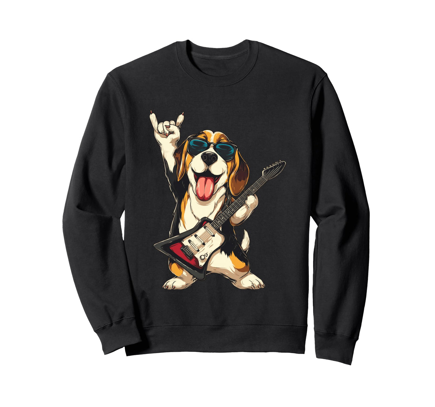 Beagle Rockstar Dog Music Sweatshirt - Minimalist Print Men Women - T-Shirt, Sweatshirt, Hoodie