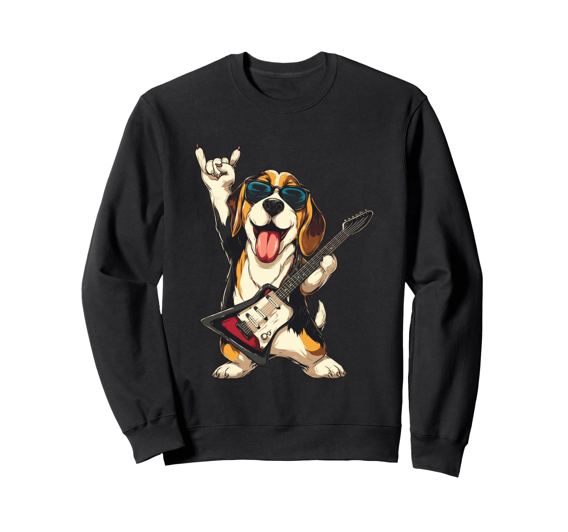 Beagle Rockstar Dog Music Sweatshirt - Minimalist Print Men Women - T-Shirt, Sweatshirt, Hoodie