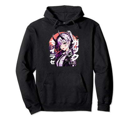Anime Goth Grunge Demon Waifu Horror Hoodie - Streetwear Style for Adults - T-Shirt, Sweatshirt, Hoodie