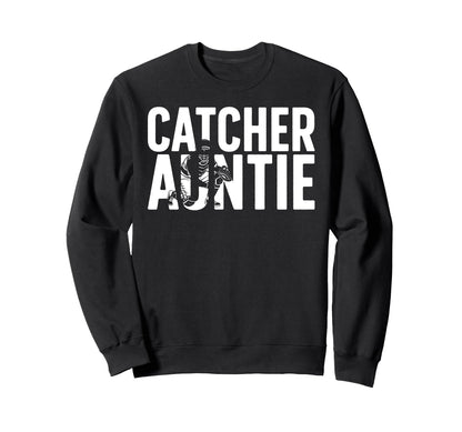 Baseball Catcher Auntie Baseball Sweatshirt - Aesthetic Graphic Unisex - T-Shirt, Sweatshirt, Hoodie