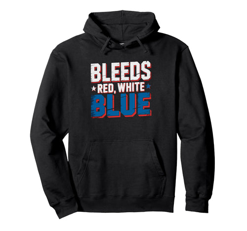 Grandpa Bleeds Red White Blue American Hoodie - Fun Novelty Design Unisex - T-Shirt, Sweatshirt, Hoodie