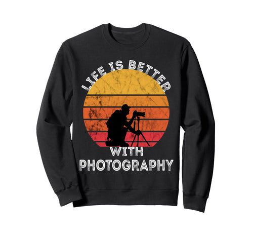 Photographer Camera Lover Sunset Sweatshirt - Trendy Graphic Unisex - T-Shirt, Sweatshirt, Hoodie