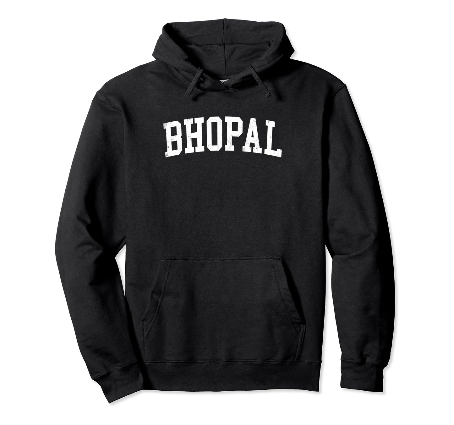 Bhopal India Distressed White Varsity Hoodie - Custom Art Print Unisex - T-Shirt, Sweatshirt, Hoodie