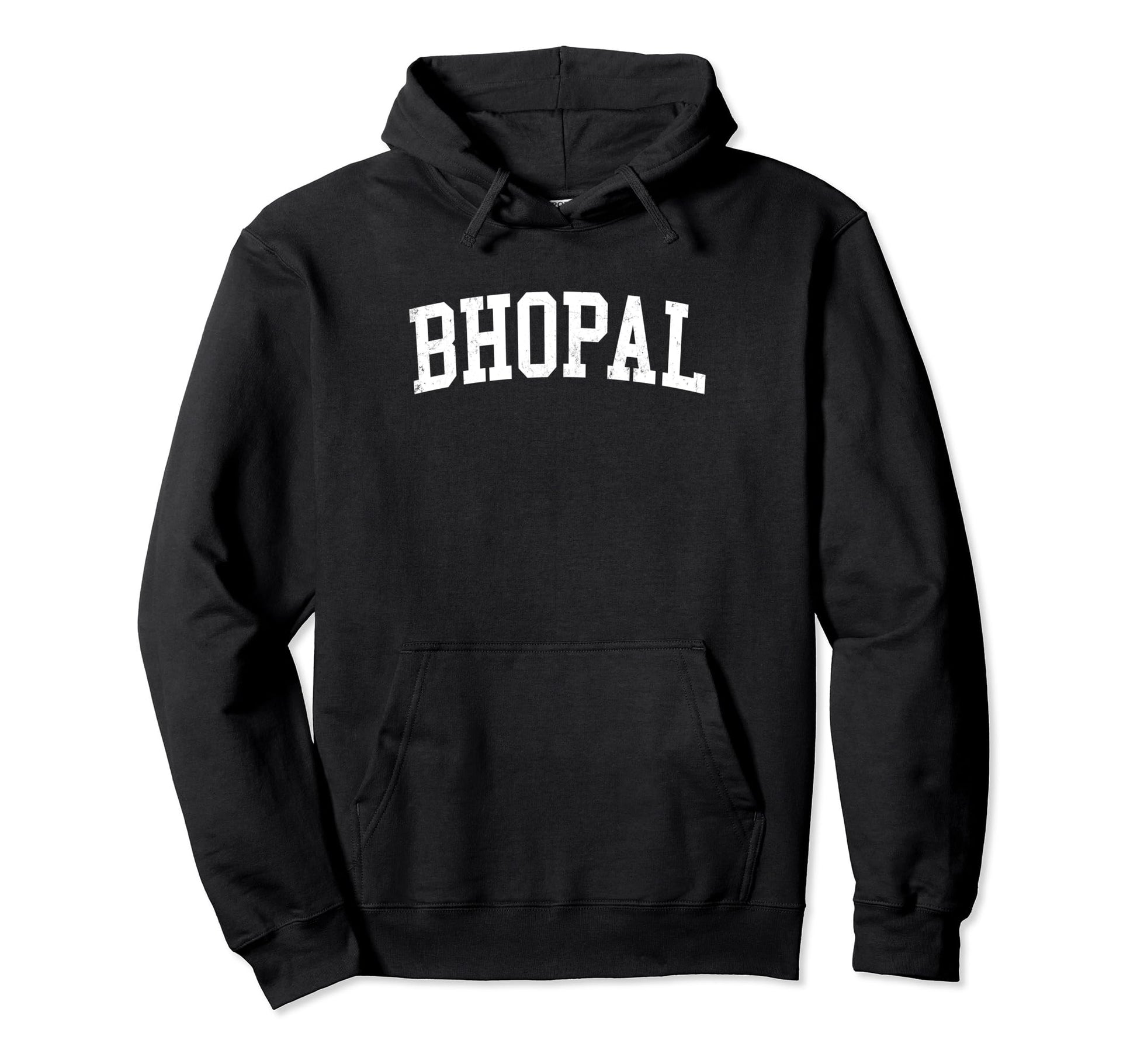 Bhopal India Distressed White Varsity Hoodie - Custom Art Print Unisex - T-Shirt, Sweatshirt, Hoodie