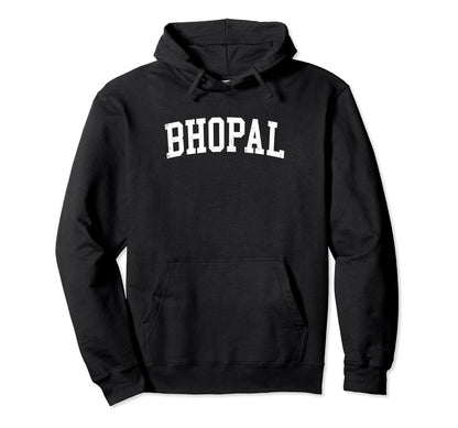 Bhopal India Distressed White Varsity Hoodie - Custom Art Print Unisex - T-Shirt, Sweatshirt, Hoodie