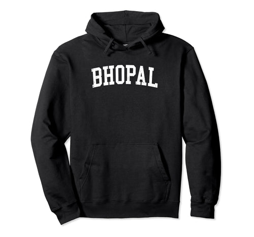 Bhopal India Distressed White Varsity Hoodie - Custom Art Print Unisex - T-Shirt, Sweatshirt, Hoodie