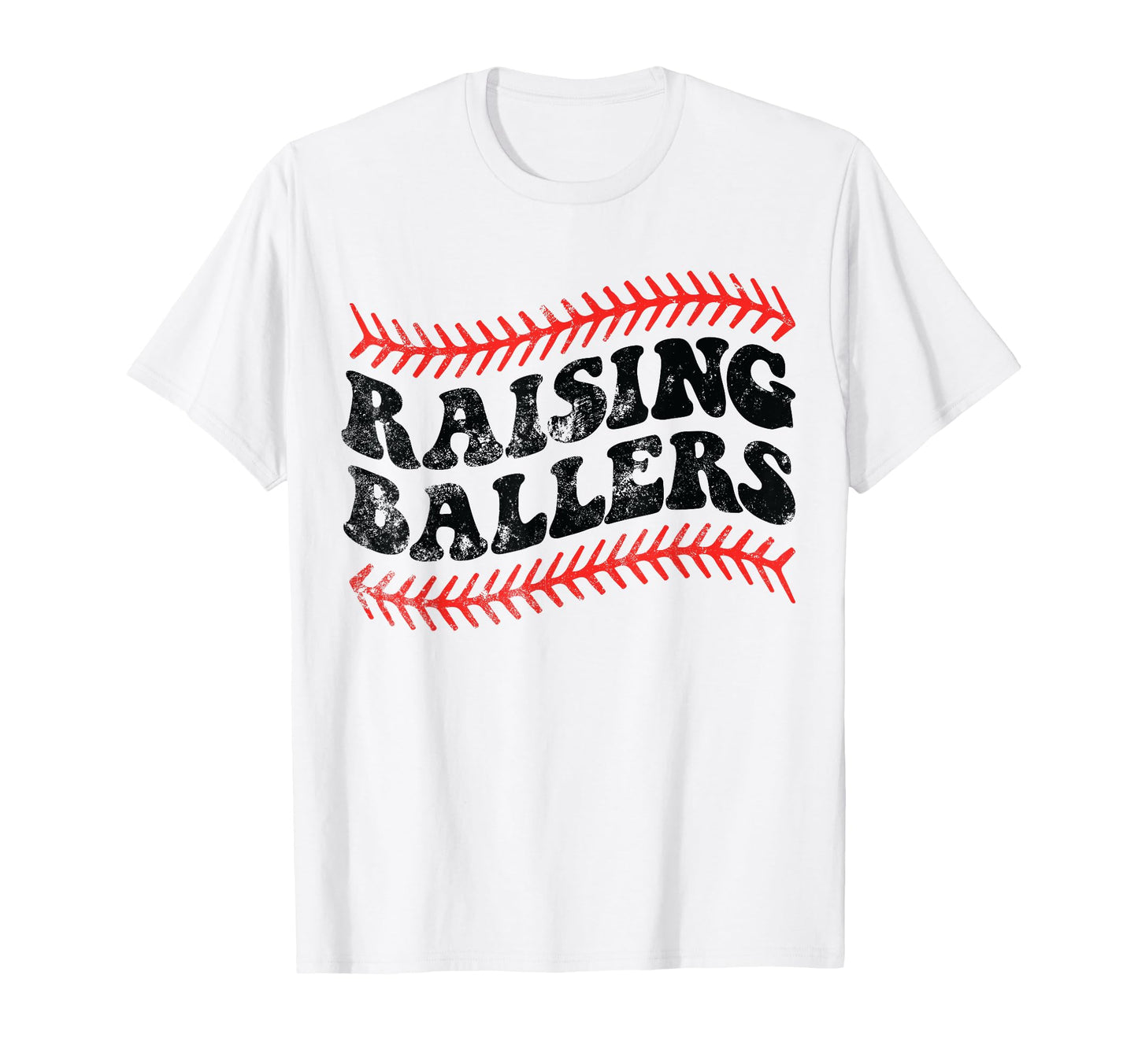 Raising Ballers Baseball Mom Dad T-Shirt - Minimalist Print Men Women - T-Shirt, Sweatshirt, Hoodie