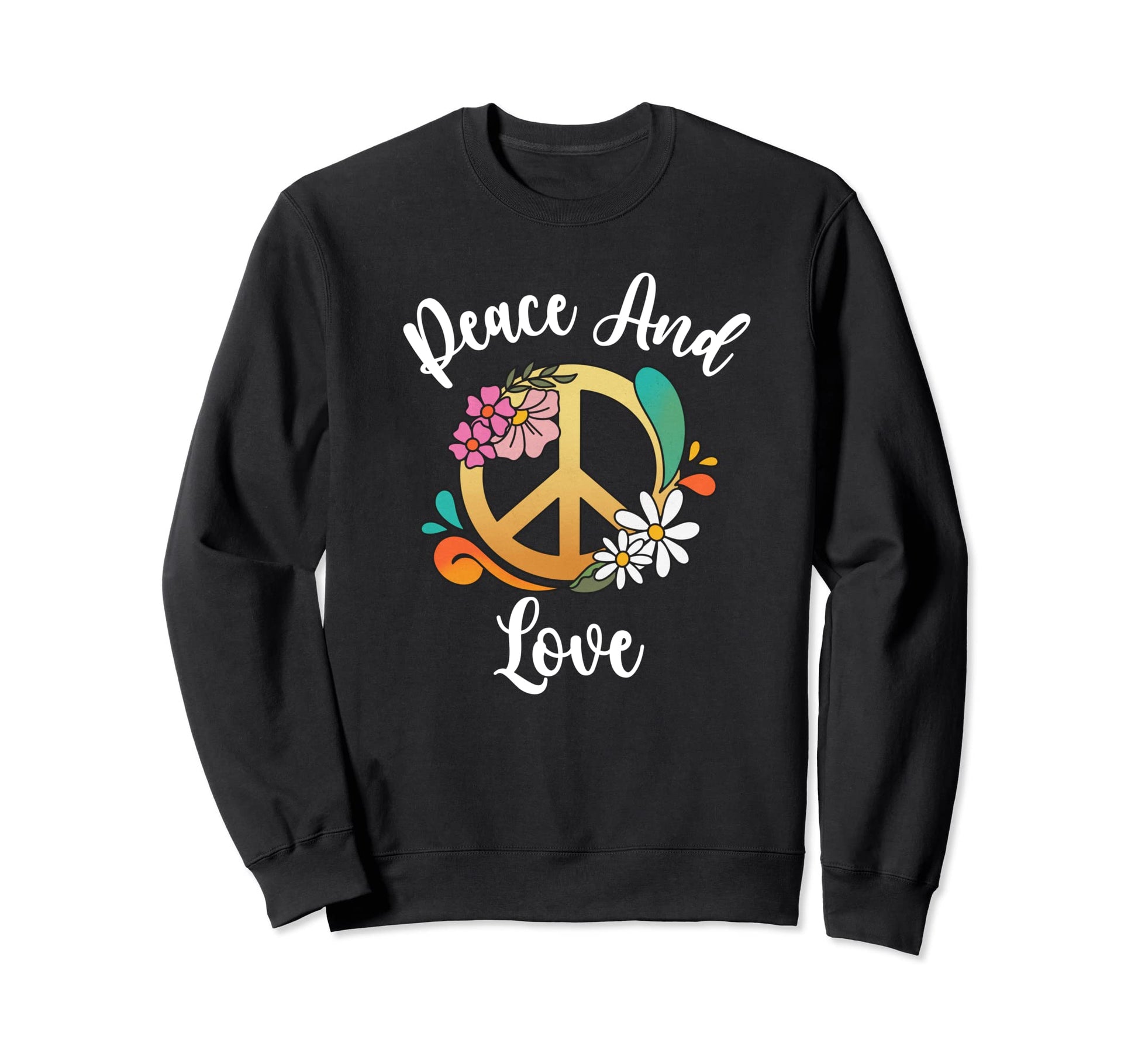 Love And Peace Peace Sign Sweatshirt - Casual Everyday Wear Men Women - T-Shirt, Sweatshirt, Hoodie