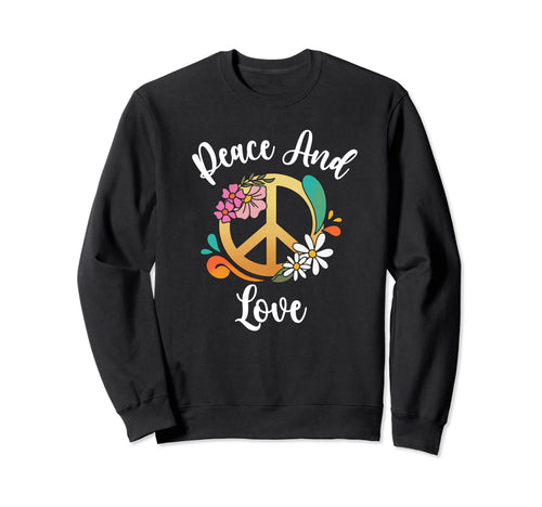 Love And Peace Peace Sign Sweatshirt - Casual Everyday Wear Men Women - T-Shirt, Sweatshirt, Hoodie
