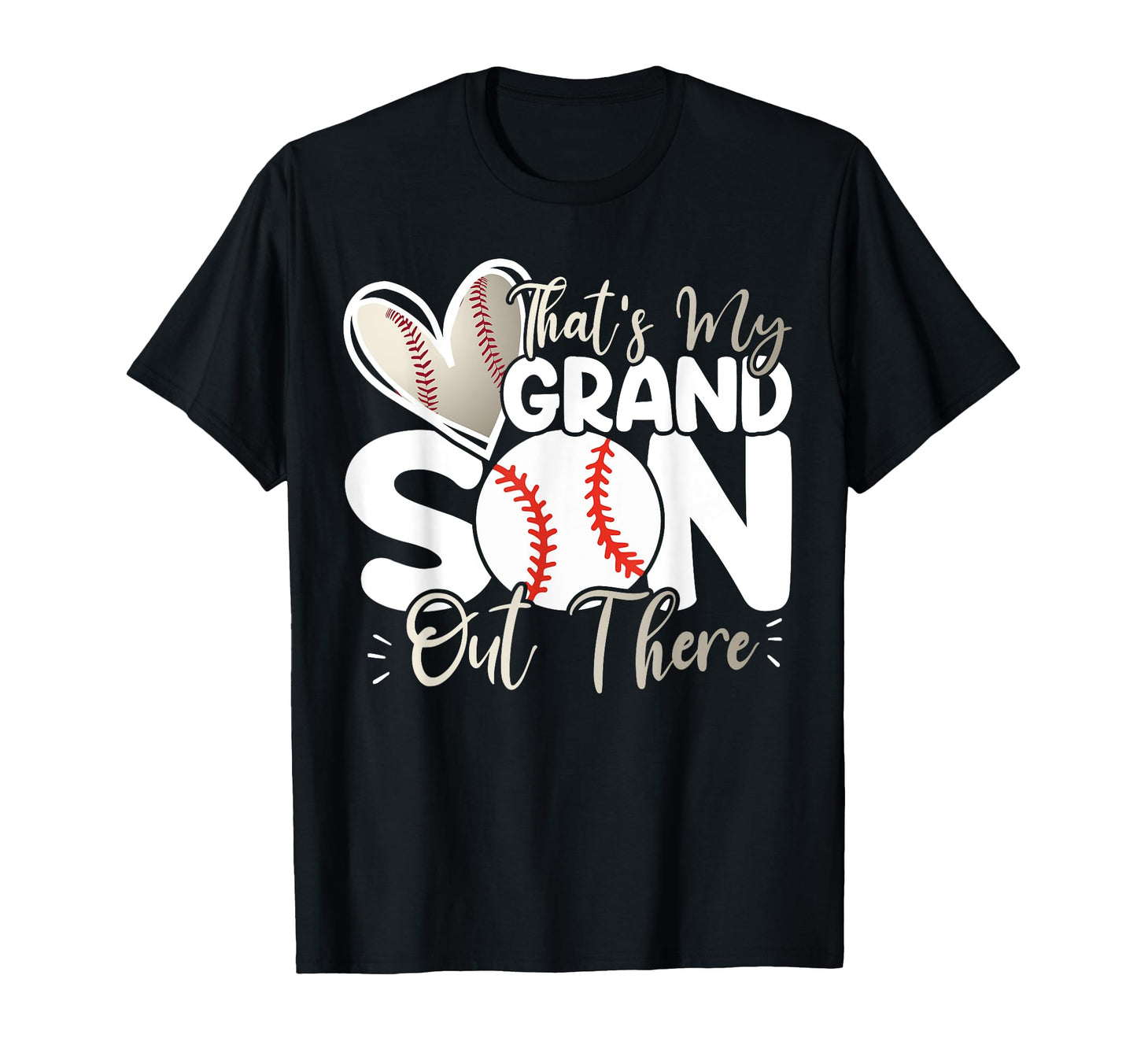 Thats My Grandson Out There Baseball T-Shirt - Graphic Print for Adults - T-Shirt, Sweatshirt, Hoodie