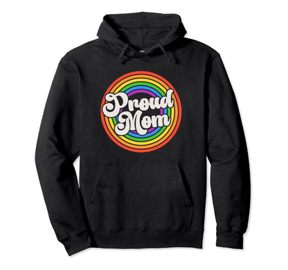 Proud Mom Groovy Lgbtq Gay Pride Hoodie - Aesthetic Graphic Men Women - T-Shirt, Sweatshirt, Hoodie