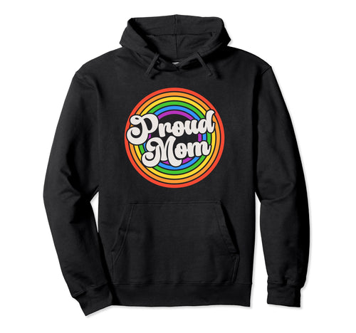 Proud Mom Groovy Lgbtq Gay Pride Hoodie - Aesthetic Graphic Men Women - T-Shirt, Sweatshirt, Hoodie