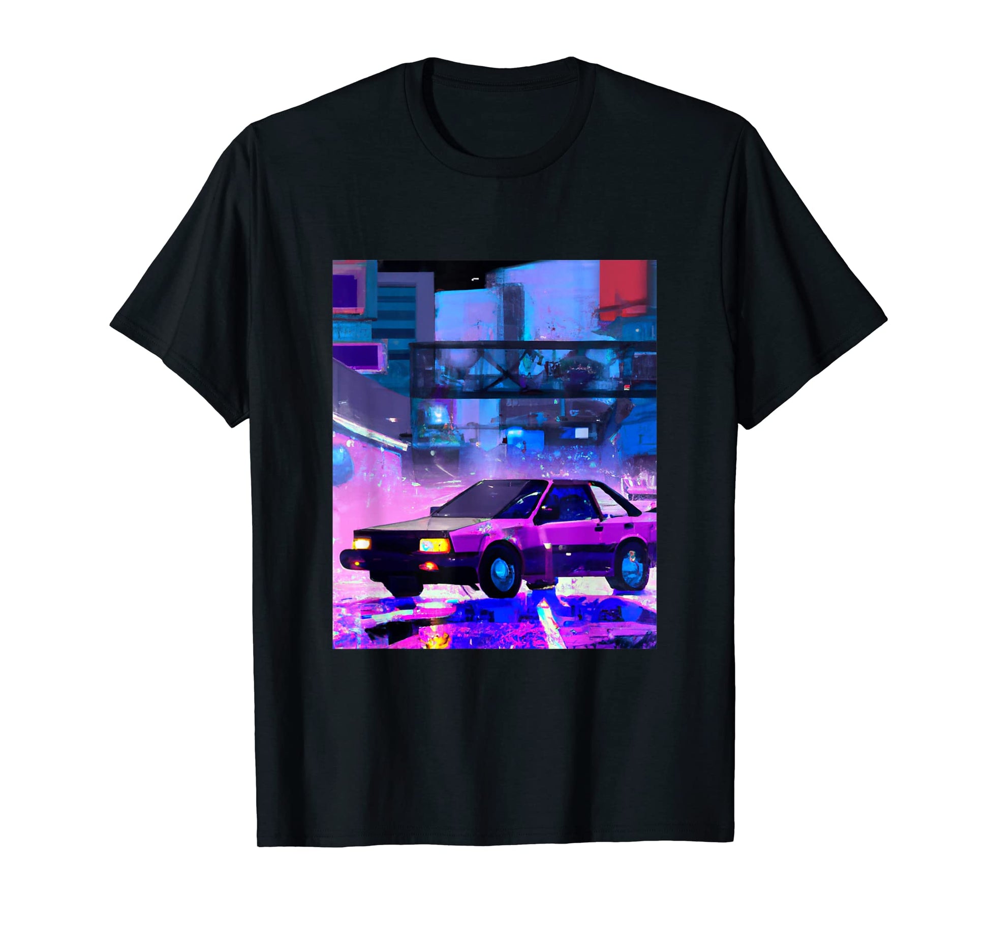 Vaporwave Car Synthwave City T-Shirt - Aesthetic Graphic Men Women - T-Shirt, Sweatshirt, Hoodie
