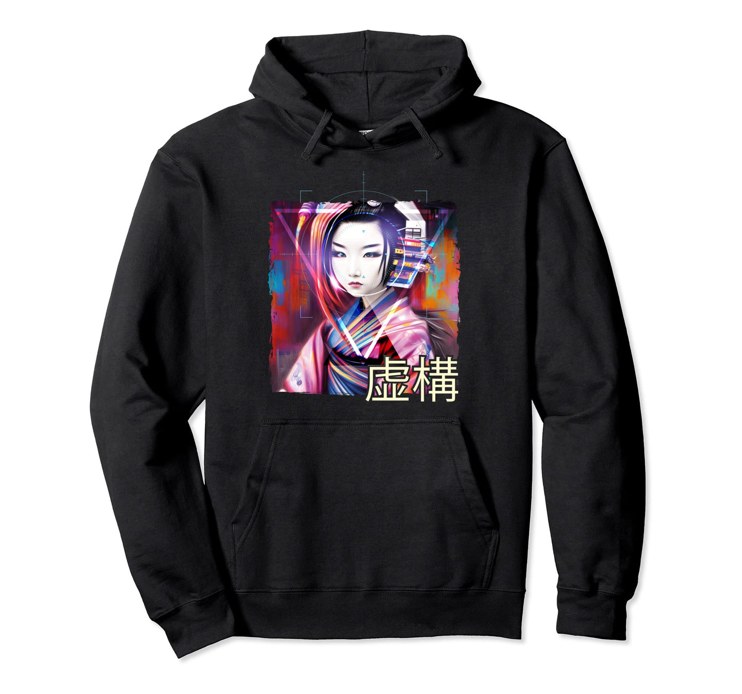 Cyberpunks Geisha Waifu Japanese Hoodie - Aesthetic Graphic Men Women - T-Shirt, Sweatshirt, Hoodie