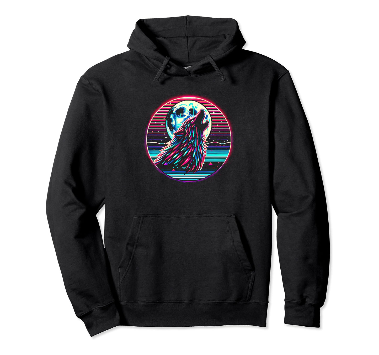 Therian Pride Month Moon Wolf Howl Hoodie - Minimalist Print for Adults - T-Shirt, Sweatshirt, Hoodie