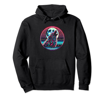 Therian Pride Month Moon Wolf Howl Hoodie - Minimalist Print for Adults - T-Shirt, Sweatshirt, Hoodie