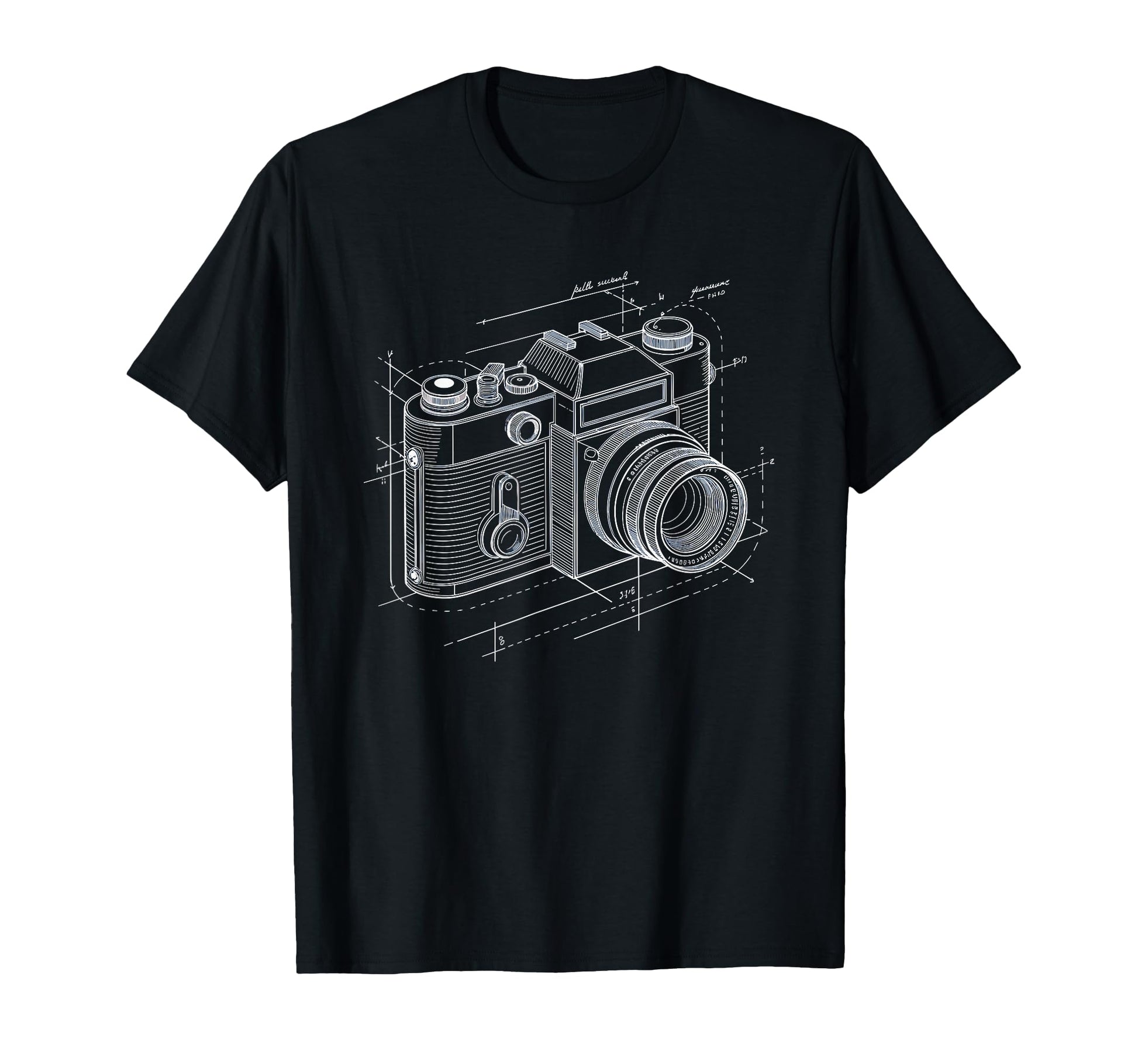 Exploded Camera Diagram Schematic Art T-Shirt - Unique Graphic for Adults - T-Shirt, Sweatshirt, Hoodie