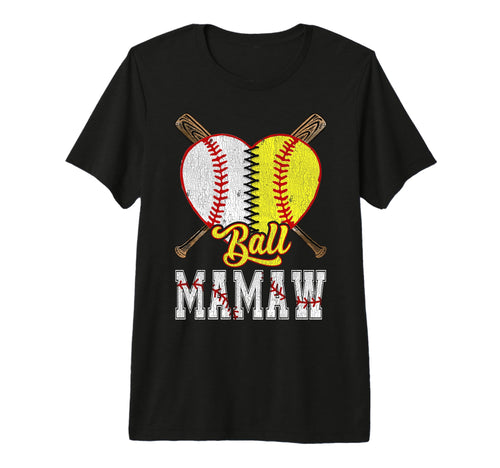 Mamaw Both Ball Mamaw Baseball T-Shirt - Aesthetic Graphic Men Women - T-Shirt, Sweatshirt, Hoodie