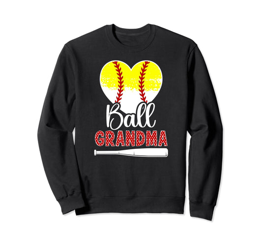 Ball Grandma Heart Softball Baseball Sweatshirt - Trendy Graphic Unisex - T-Shirt, Sweatshirt, Hoodie