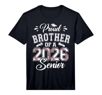 Proud Brother 2026 Senior Baseball T-Shirt - Minimalist Print Unisex - T-Shirt, Sweatshirt, Hoodie