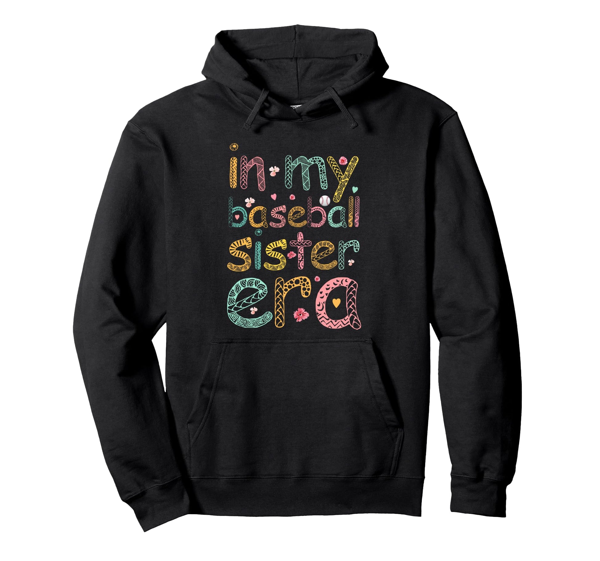 My Baseball Sister Era Groovy Baseball Hoodie - Minimalist Print Unisex - T-Shirt, Sweatshirt, Hoodie
