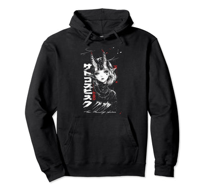 Anime Goth Grunge Demon Waifu Horror Alt Hoodie - Aesthetic Graphic Unisex - T-Shirt, Sweatshirt, Hoodie