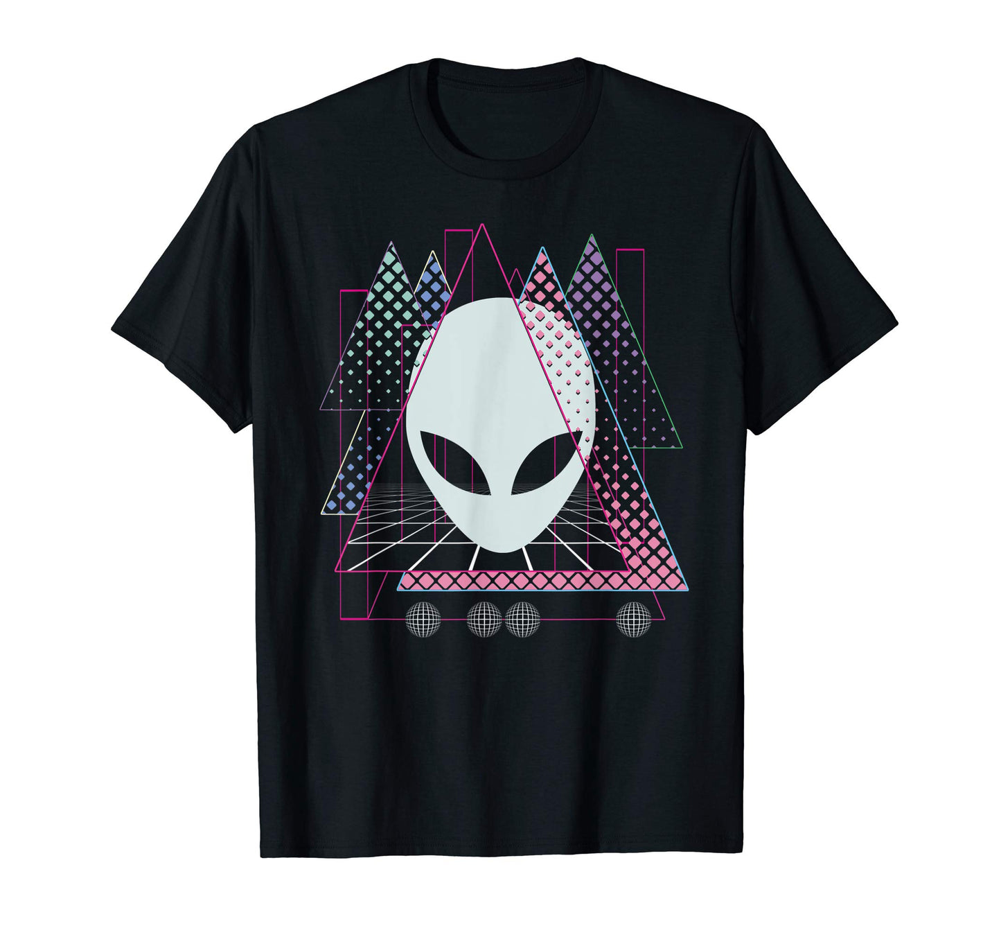 Vaporwave Alien Aesthetic Geometric T-Shirt - Fun Novelty Design Unisex - T-Shirt, Sweatshirt, Hoodie