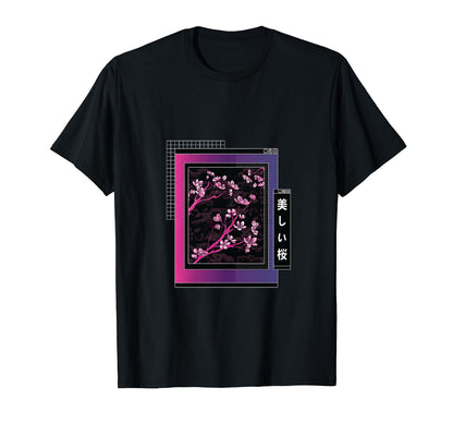 Sakura Tree Vaporwave Aesthetic T-Shirt - Casual Everyday Wear Men Women - T-Shirt, Sweatshirt, Hoodie