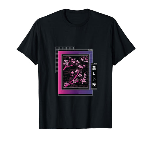 Sakura Tree Vaporwave Aesthetic T-Shirt - Casual Everyday Wear Men Women - T-Shirt, Sweatshirt, Hoodie