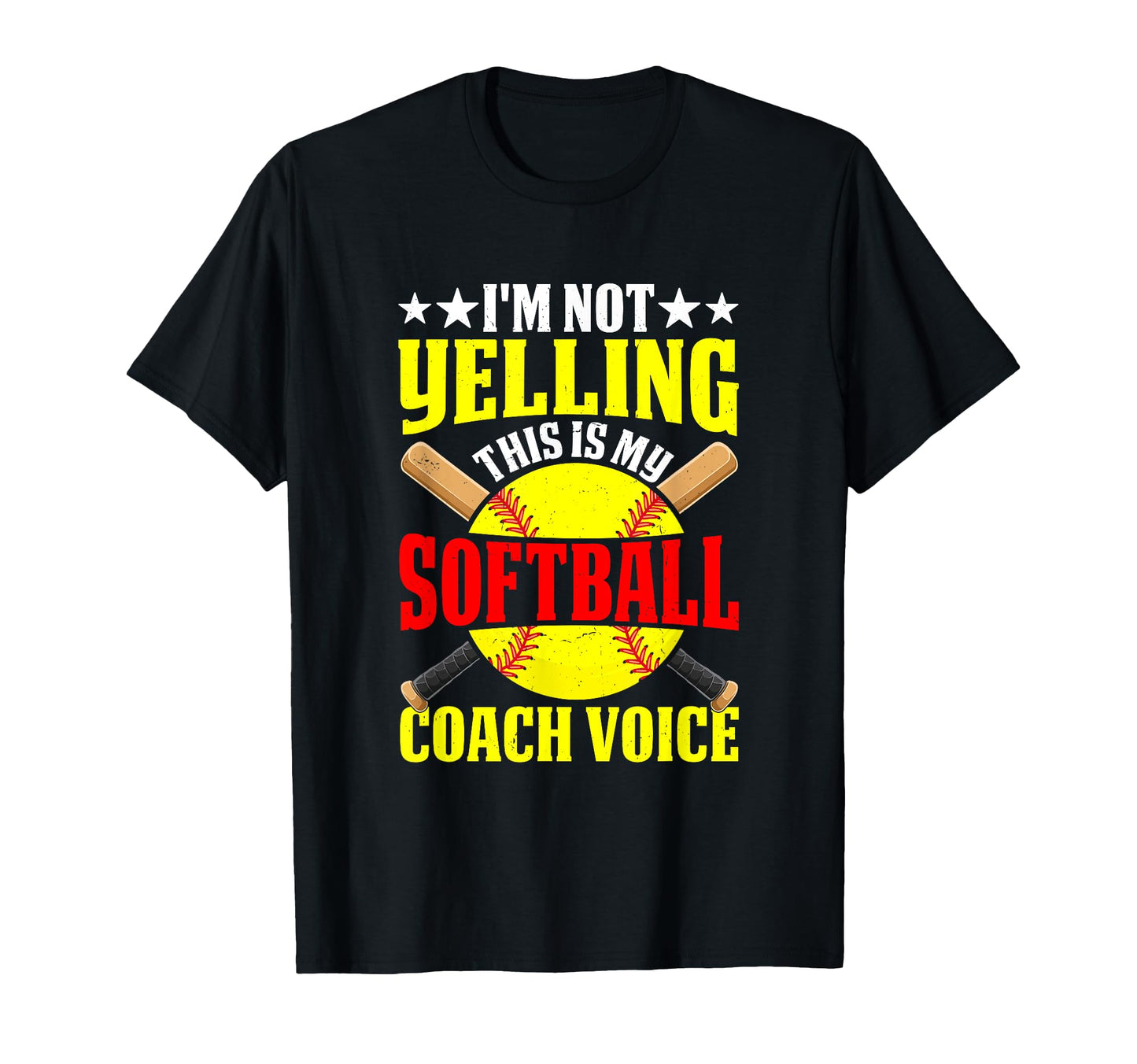Yelling Softball Coach Voice Funny T-Shirt - Minimalist Print for Adults - T-Shirt, Sweatshirt, Hoodie
