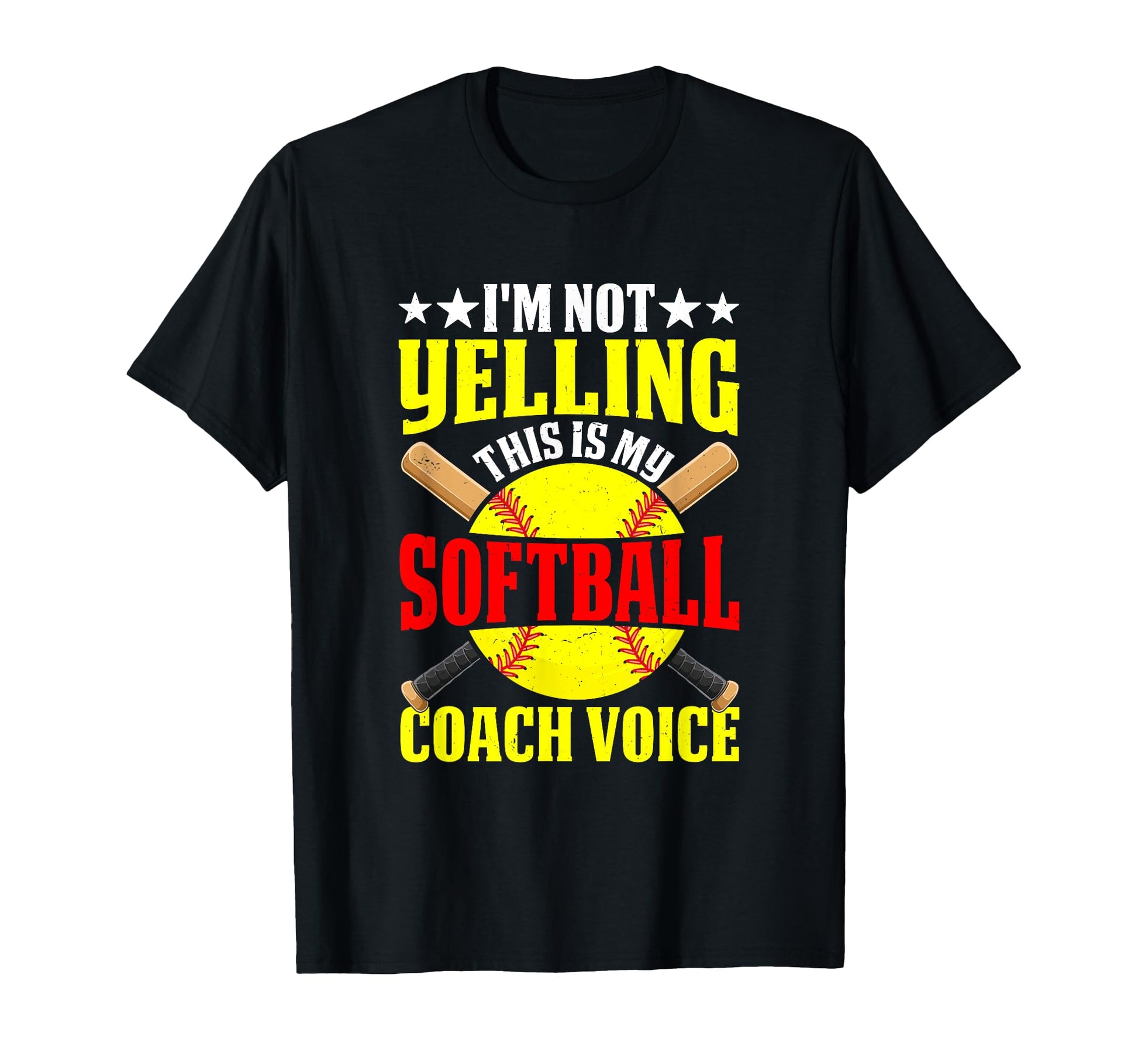 Yelling Softball Coach Voice Funny T-Shirt - Minimalist Print for Adults - T-Shirt, Sweatshirt, Hoodie