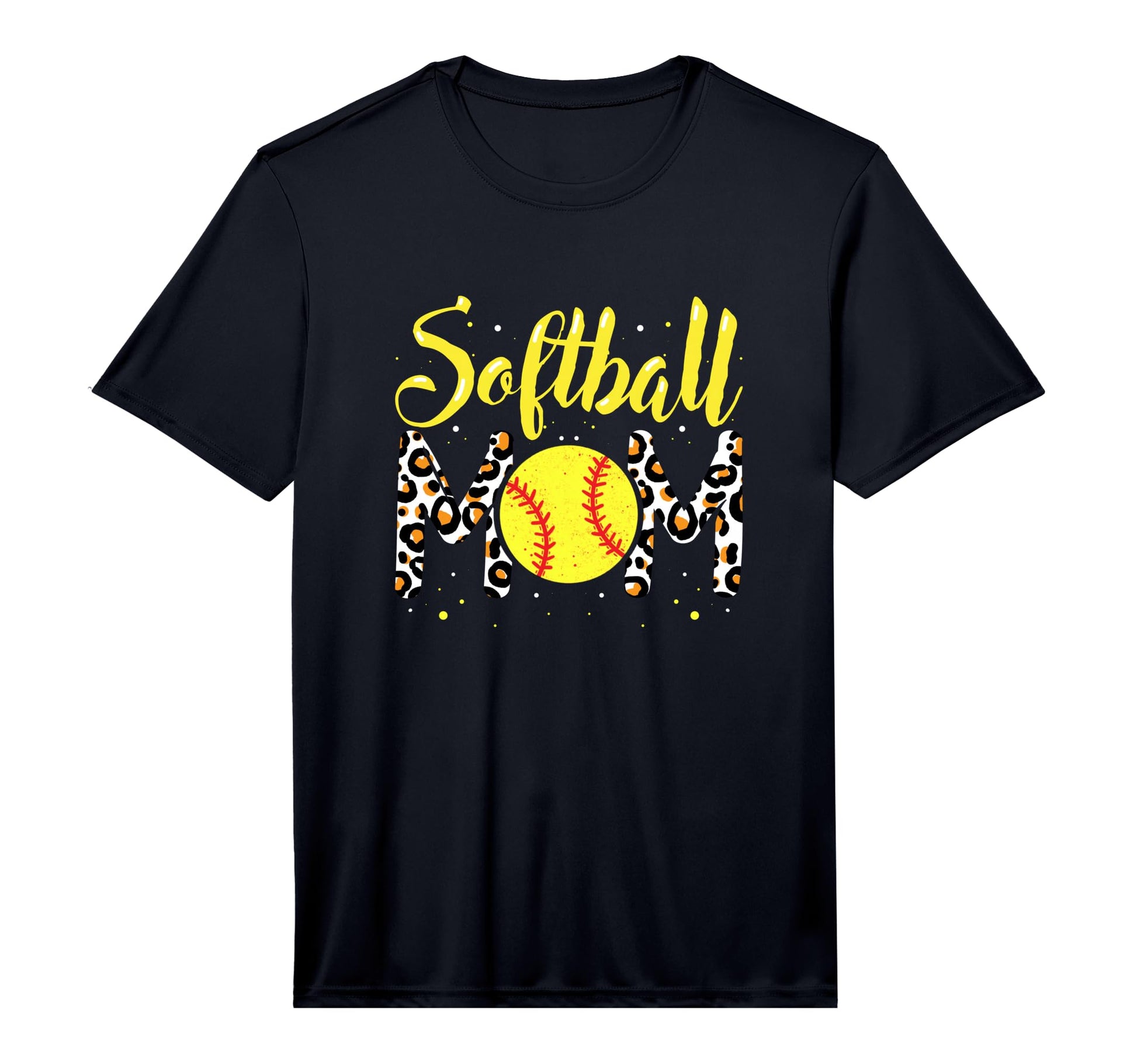 Mens Softball Mom Leopard Funny T-Shirt - Novelty Apparel for Adults - T-Shirt, Sweatshirt, Hoodie