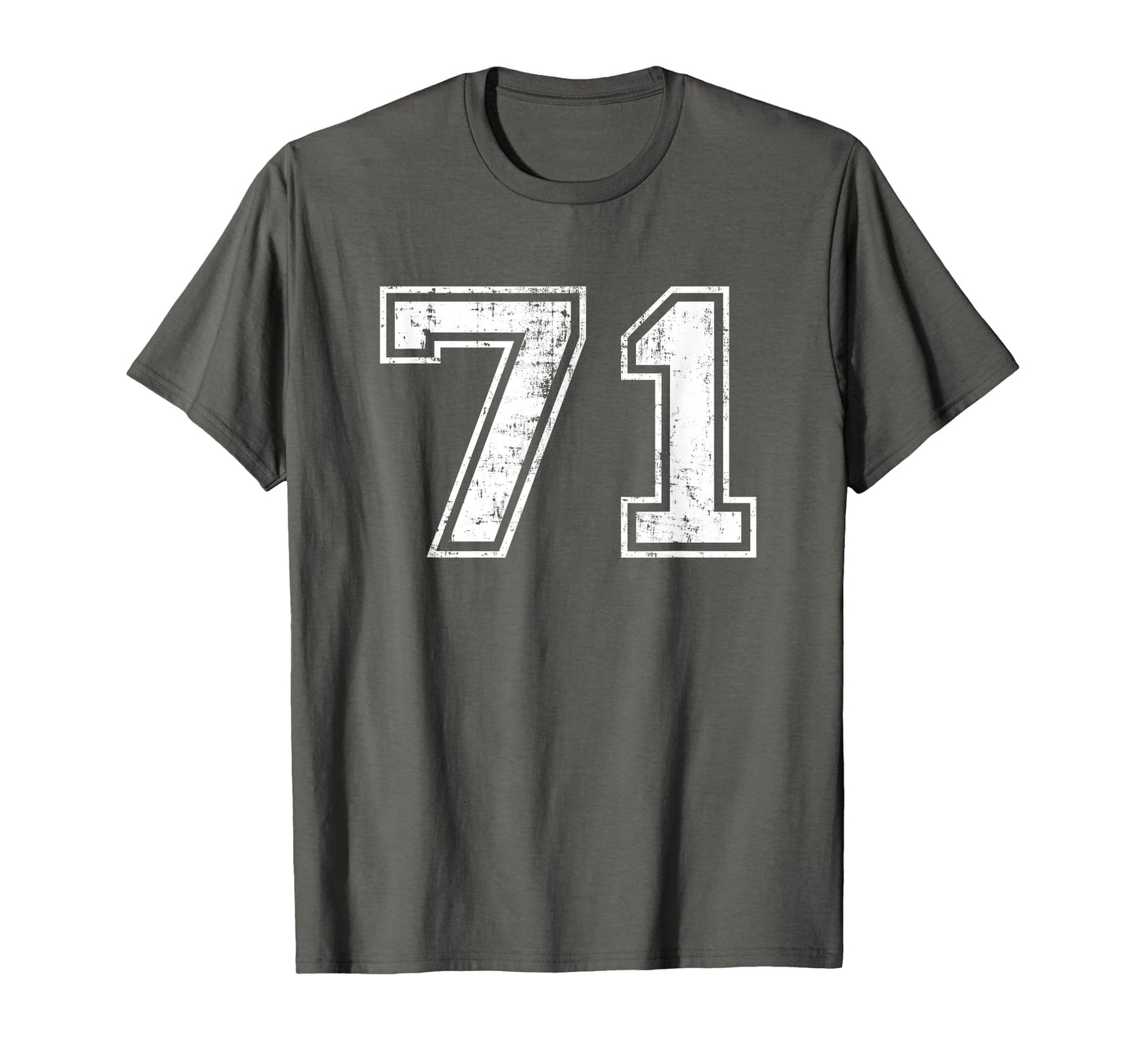 Number 71 Seventy One Distressed T-Shirt - Unique Graphic for Adults - T-Shirt, Sweatshirt, Hoodie