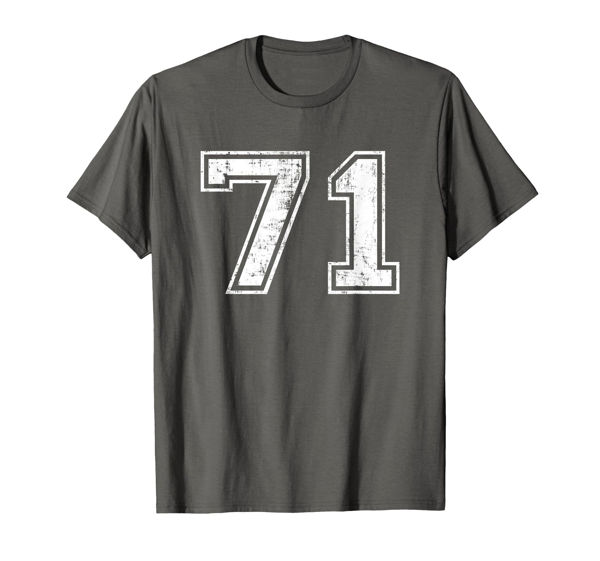 Number 71 Seventy One Distressed T-Shirt - Unique Graphic for Adults - T-Shirt, Sweatshirt, Hoodie
