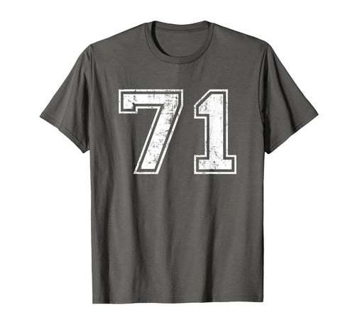 Number 71 Seventy One Distressed T-Shirt - Unique Graphic for Adults - T-Shirt, Sweatshirt, Hoodie