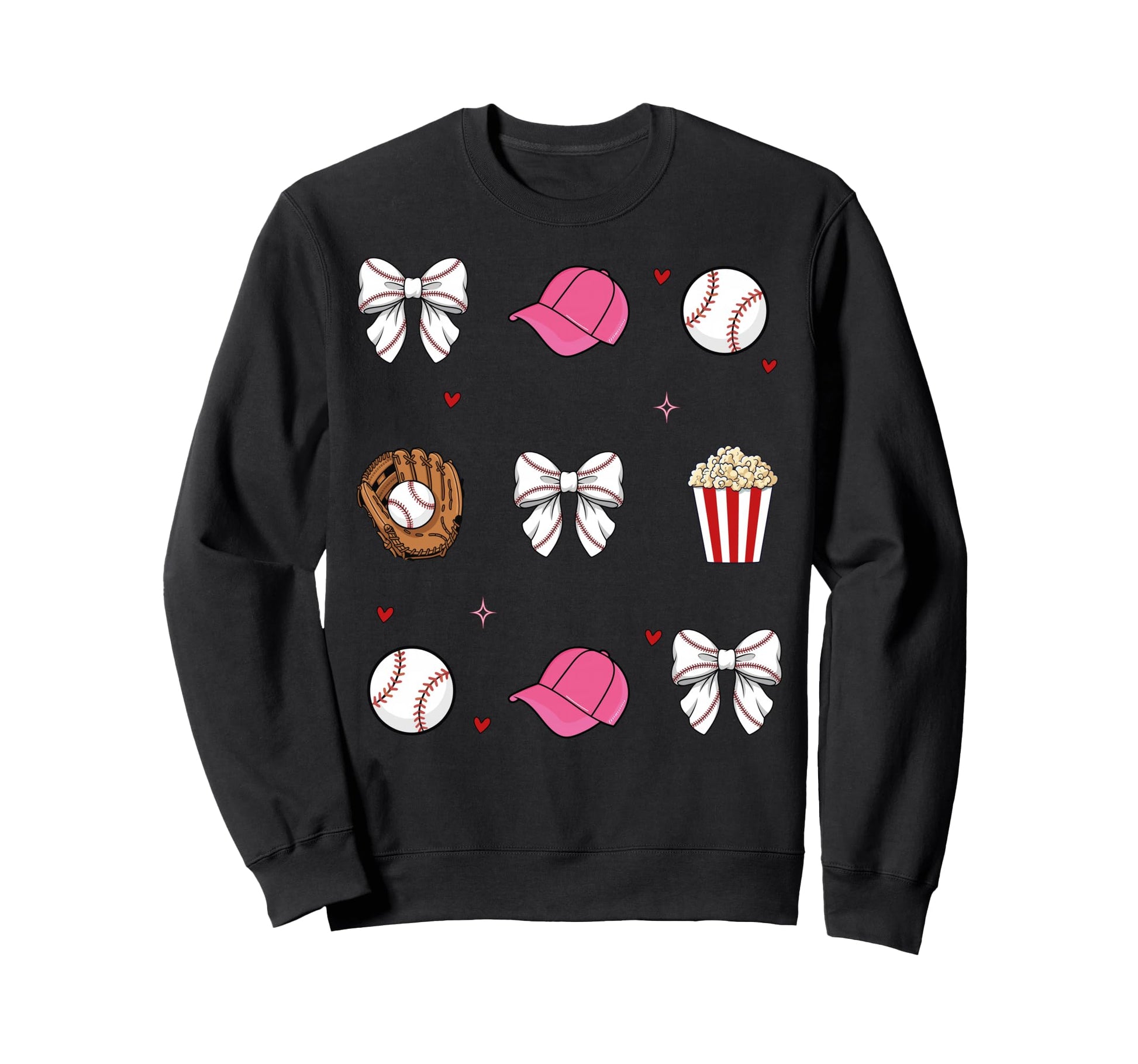 Baseball Sister Coquette Bow Sweatshirt - Graphic Print Men Women - T-Shirt, Sweatshirt, Hoodie